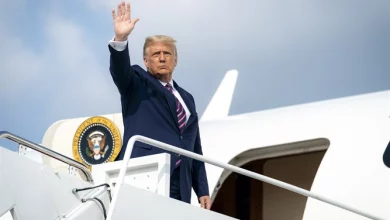 Foto de Trump llega a Atlanta en su avión privado