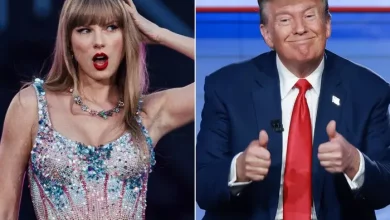 Foto de Trump sorprendido de que Taylor Swift no lo apoye