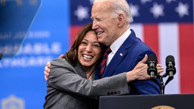 Foto de Biden pide el voto para Kamala Harris tras abandonar