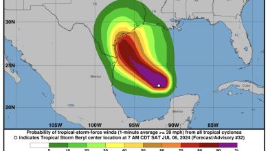 Foto de Tormenta tropical Beryl rumbo a sur Texas; sería otra vez huracán |  ACN