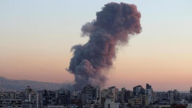 Foto de Hizbulá denuncia que el bombardeo israelí al sur de Beirut impactó contra la sede de TV