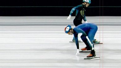 Foto de el desastre en eslalon alpino y el trasero de Pietro Sighel