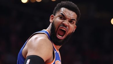 Foto de Karl Towns actúa como un All Star en la victoria de los Knicks