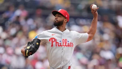 Foto de Christopher Sánchez establece récord de los Filis con racha de 41 2/3 entradas en blanco