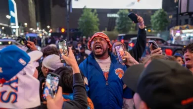Foto de Nueva York febril en los 40 con los Knicks en las Finales de la NBA