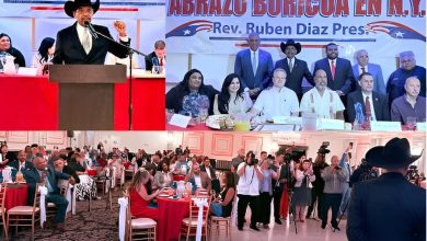 Foto de el Reverendo Díaz celebrando el tradicional “Abrazo Boricua en NY”; Estuvo presente el Cónsul dominicano